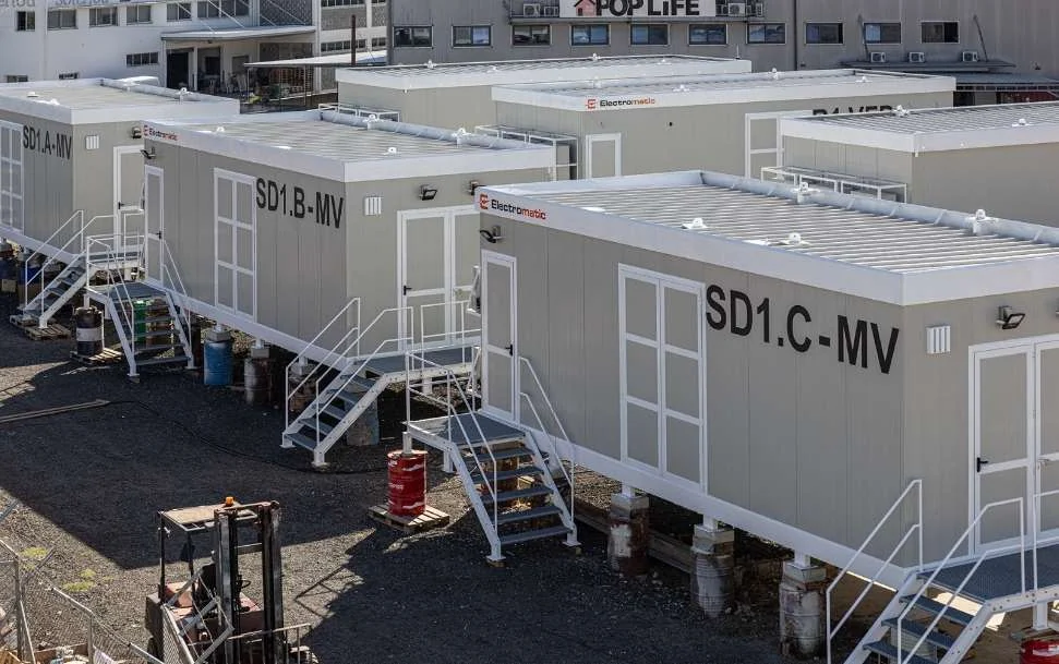 Electromatic prefabricated electrocentres shown for the Arab Potash dredger electrification project