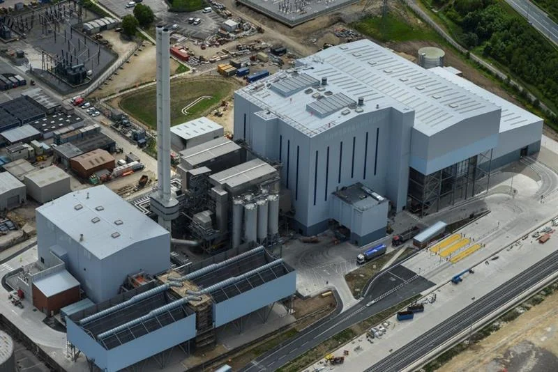 Aerial view of the Earls Gate energy-from-waste facility from the company presentation