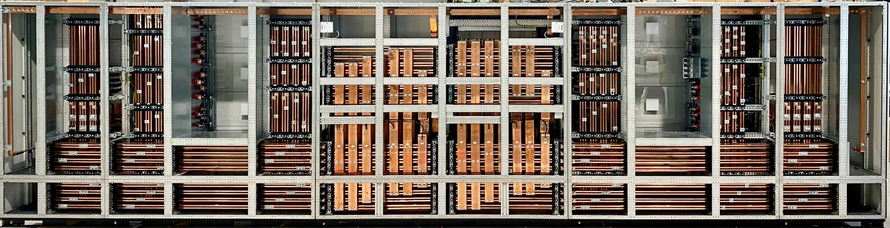 Copper busbar assembly for Rack Centre switchboards